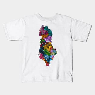 Spirograph Patterned Albania Counties Map Kids T-Shirt